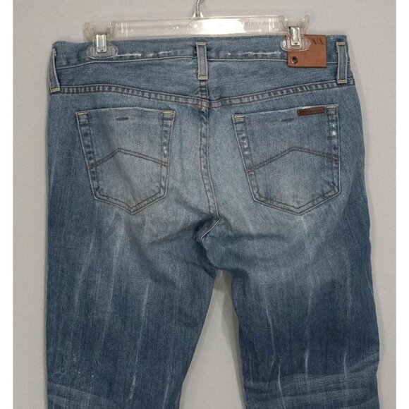 Armani Exchange Womens Light Wash Distressed Bootcut Jeans Size 8 - Picture 3 of 5